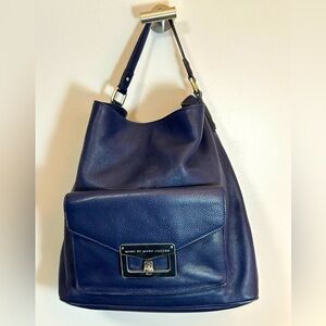 Marc by Marc Jacobs Bianca Hayley Navy Blue Tote w/ Black & White Logo Lining